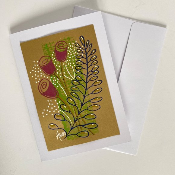 Handmade Original Art Blank Greeting Card and Envelope Suitable for Framing - Picture 5 of 6